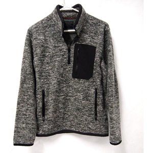 Abercrombie & Fitch Womens Fleece Jacket XS Grey Marled 1/4 Zip Pullover